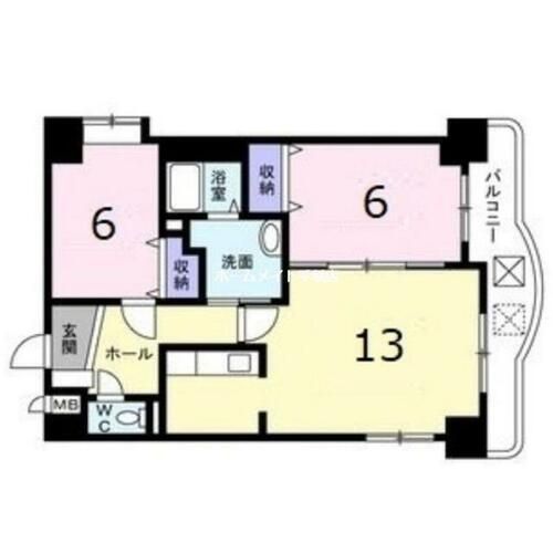 北海道札幌市手稲区手稲本町二条5丁目(マンション)の賃貸物件の間取り
