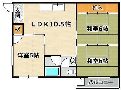 アスエ長田マンション101の間取り