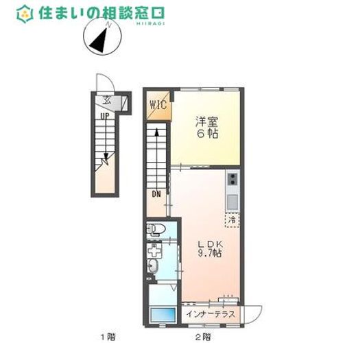 愛知県岡崎市若松東2丁目(アパート)の賃貸物件の間取り