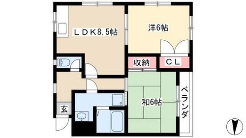 栄グランドハウス203の間取り