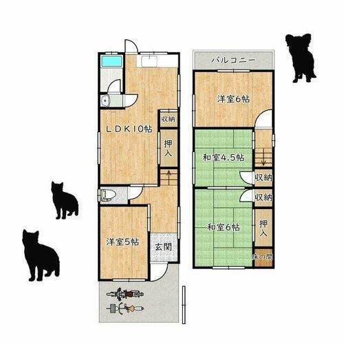 大阪府堺市東区日置荘西町1丁(一戸建)の賃貸物件の間取り