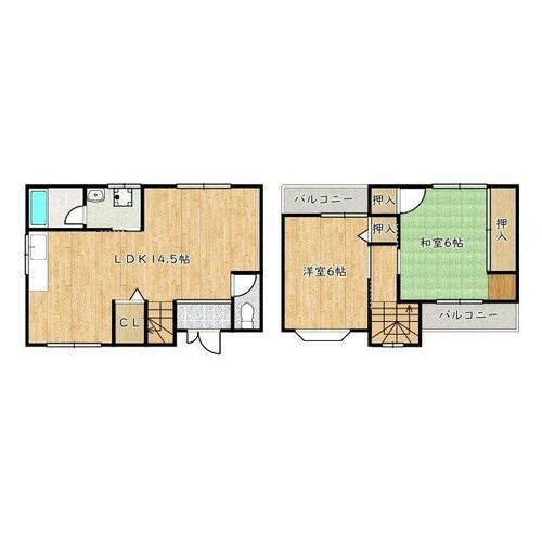 大阪府羽曳野市古市4丁目(一戸建)の賃貸物件の間取り