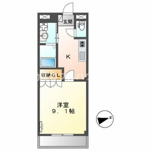 愛知県豊川市三蔵子町西浦(アパート)の賃貸物件203の間取り