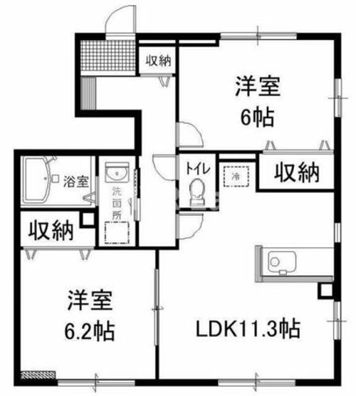 福岡県福岡市南区高宮2丁目(アパート)の賃貸物件の間取り