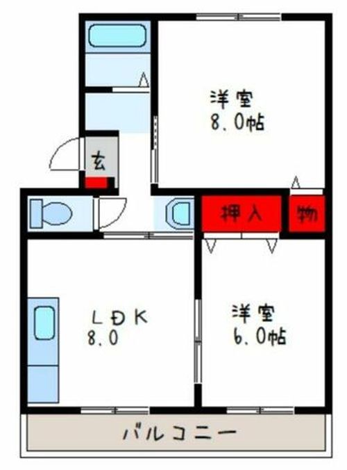 大阪府八尾市高美町1丁目(アパート)の賃貸物件の間取り