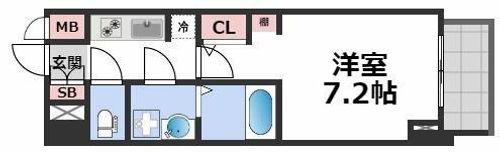 S-RESIDENCE堺筋本町Deuxの間取り
