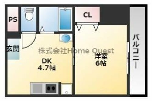 大阪府大阪市平野区平野西5丁目(マンション)の賃貸物件の間取り