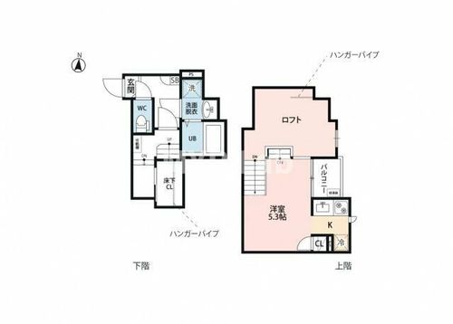 福岡県福岡市博多区竹下1丁目(アパート)の賃貸物件の間取り