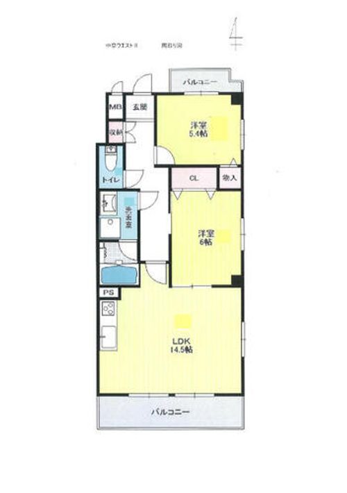 中京ウエスト Ⅱの間取り