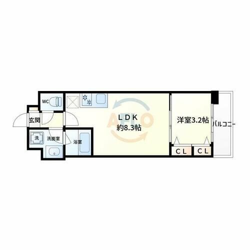 アーバネックス新町Ⅱの間取り