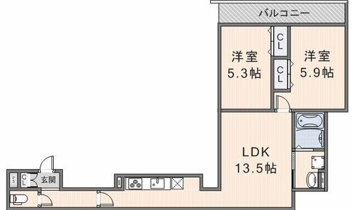 大阪府東大阪市東山町(アパート)の賃貸物件203の間取り
