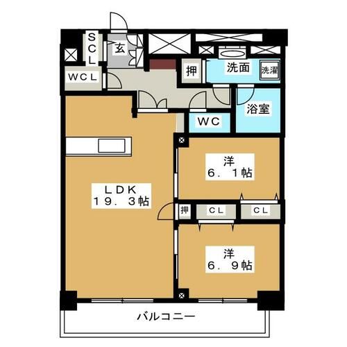 グランルクレ新栄イーストの間取り