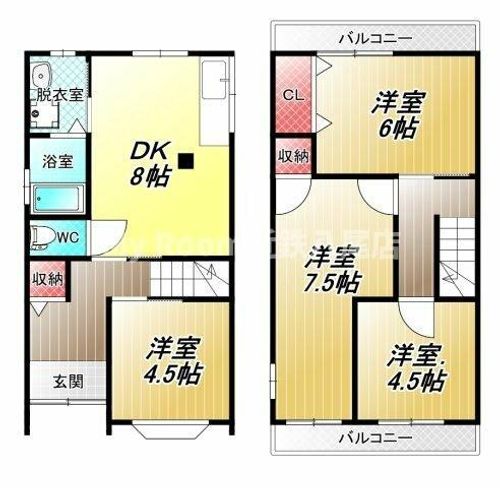 大阪府八尾市山城町4丁目(一戸建)の賃貸物件の間取り