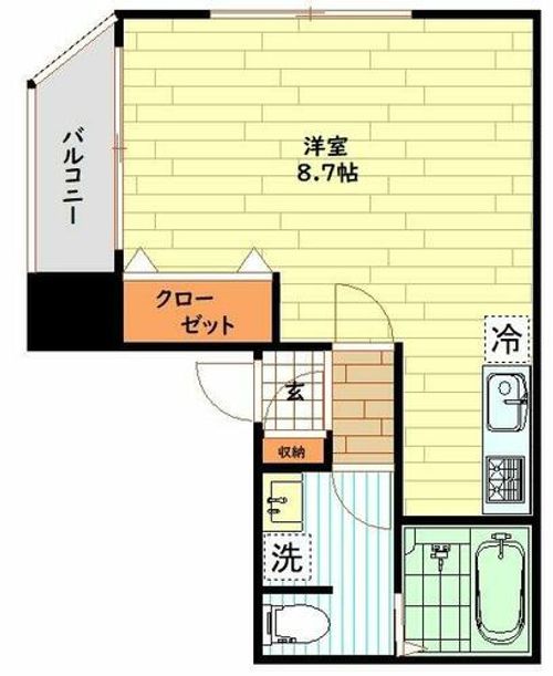 大阪府大阪市浪速区立葉1丁目(マンション)の賃貸物件の間取り
