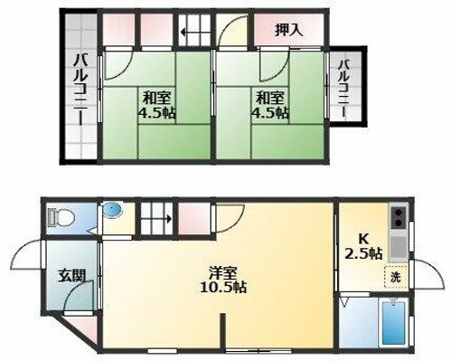 大阪府羽曳野市伊賀6丁目(一戸建)の賃貸物件の間取り