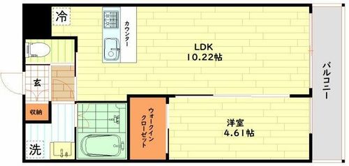 大阪府大阪市西区川口3丁目(マンション)の賃貸物件の間取り