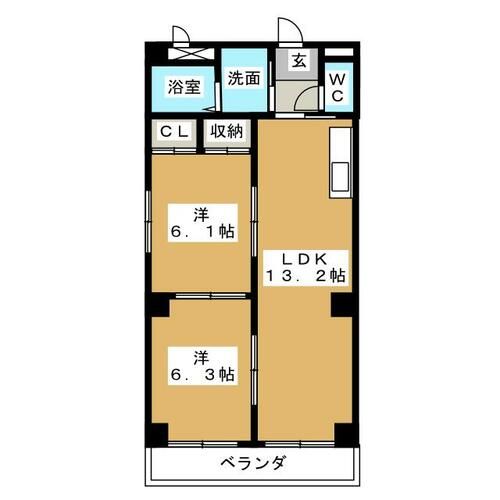 第5グランドハイツ鬼頭の間取り