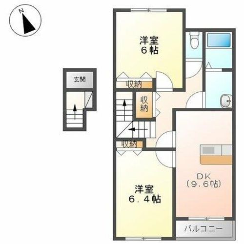 福岡県うきは市浮羽町東隈上(アパート)の賃貸物件の間取り