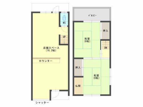 大阪府門真市石原町(テラスハウス)の賃貸物件の間取り