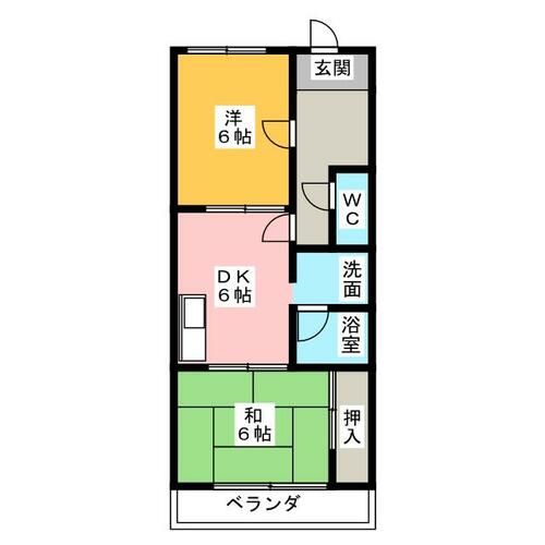 サンハイツ伊福の間取り