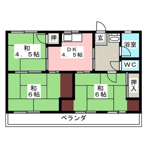 コーポ竹の花の間取り