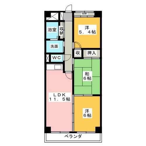 クレアージュ聖の間取り