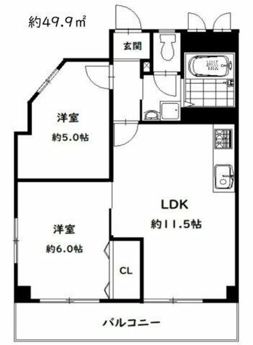 大阪府箕面市半町3丁目(マンション)の賃貸物件の間取り