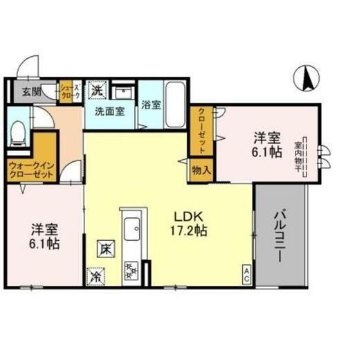 兵庫県西宮市日野町(アパート)の賃貸物件の間取り