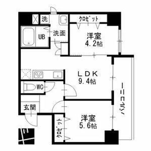 プライムコート401の間取り