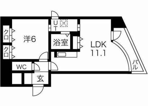 大阪府大阪市浪速区下寺2丁目(マンション)の賃貸物件の間取り