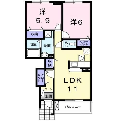 プラシード嵯峨 Ⅱの間取り