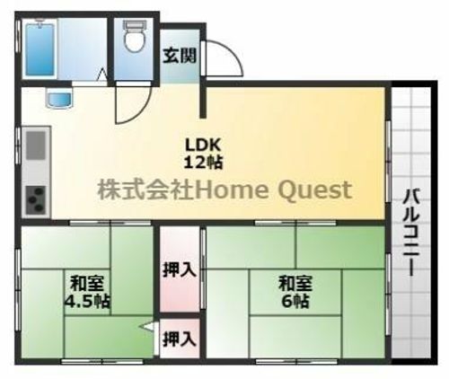 コーポ長堂の間取り