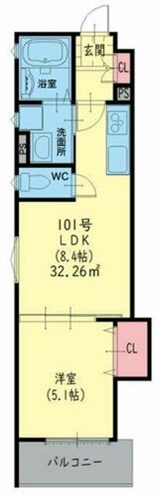クリエオーレ巽東の間取り