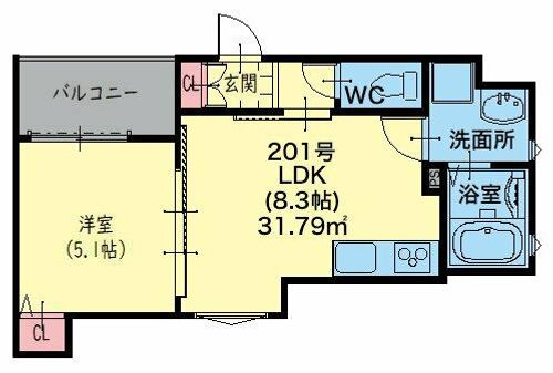 クリエオーレ吉田の間取り