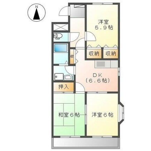 レジアスハイム遼仙Ⅱの間取り