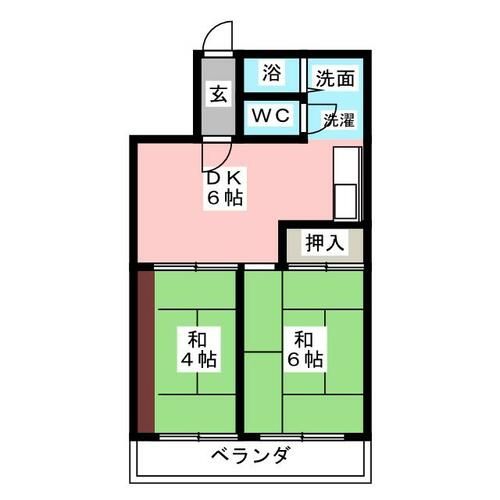 コーポ稲永 北館3Cの間取り