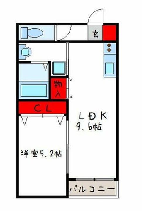 セレニティ法善寺204の間取り