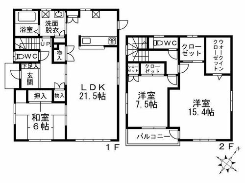 大阪府茨木市彩都あさぎ6丁目(一戸建)の賃貸物件の間取り