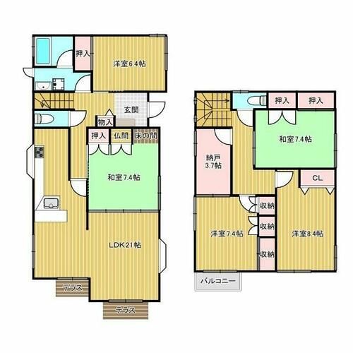大阪府摂津市別府1丁目(一戸建)の賃貸物件の間取り