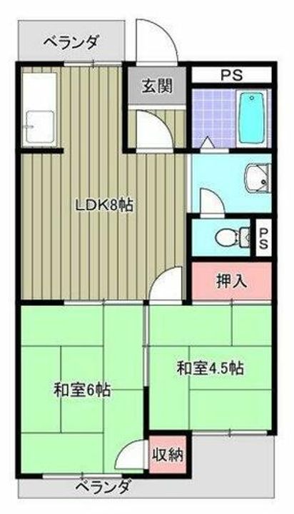 長野コーポB棟の間取り