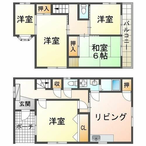 兵庫県神戸市垂水区福田4丁目(一戸建)の賃貸物件の間取り