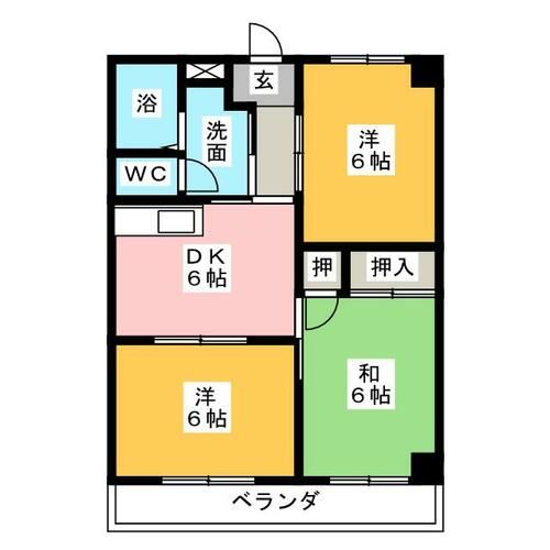 朝倉町山口ハイツの間取り