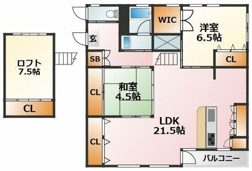 大阪府大阪市東淀川区小松2丁目(マンション)の賃貸物件の間取り