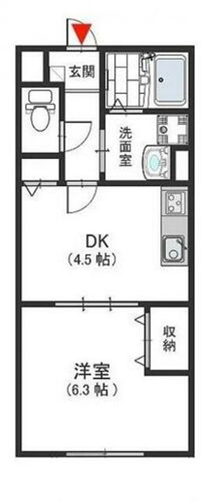 ヴァロンドール中野105の間取り