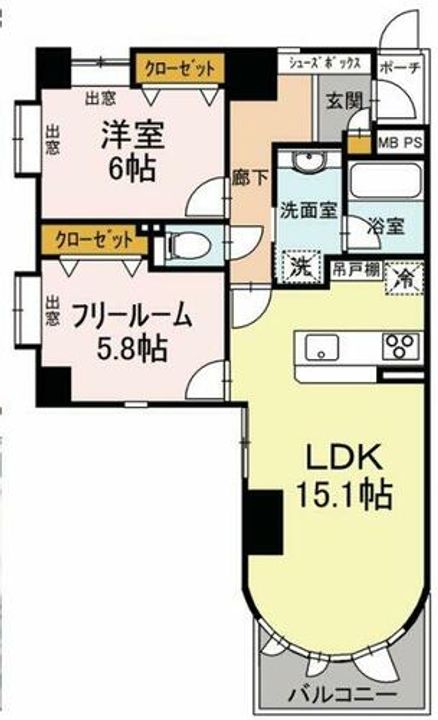 大阪府大阪市西区西本町3丁目(マンション)の賃貸物件301の間取り