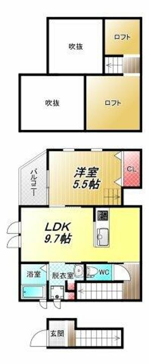 ワンプレイス近大前の間取り