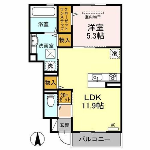 大阪府堺市北区東浅香山町3丁(アパート)の賃貸物件の間取り