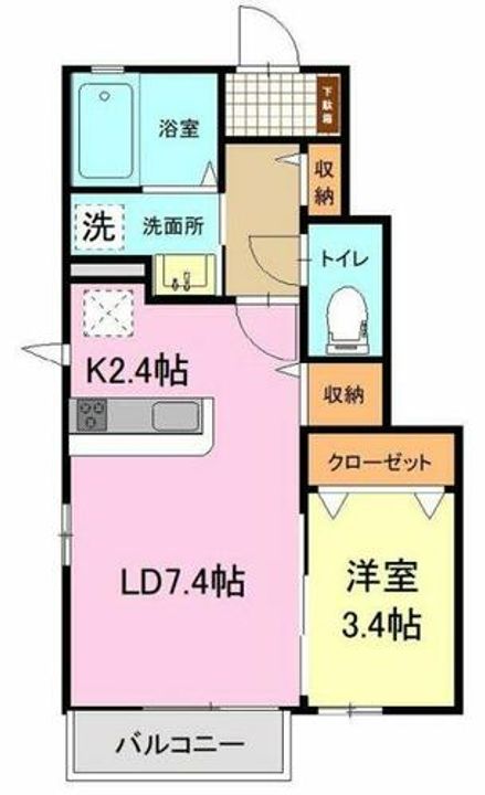 福岡県北九州市若松区老松1丁目(アパート)の賃貸物件の間取り