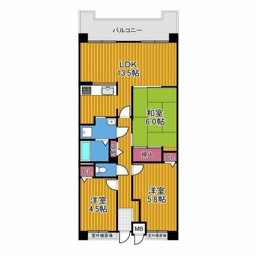 グリーンコーポ富田林の間取り