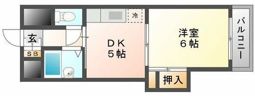 大阪府大阪市東淀川区大桐2丁目(マンション)の賃貸物件の間取り